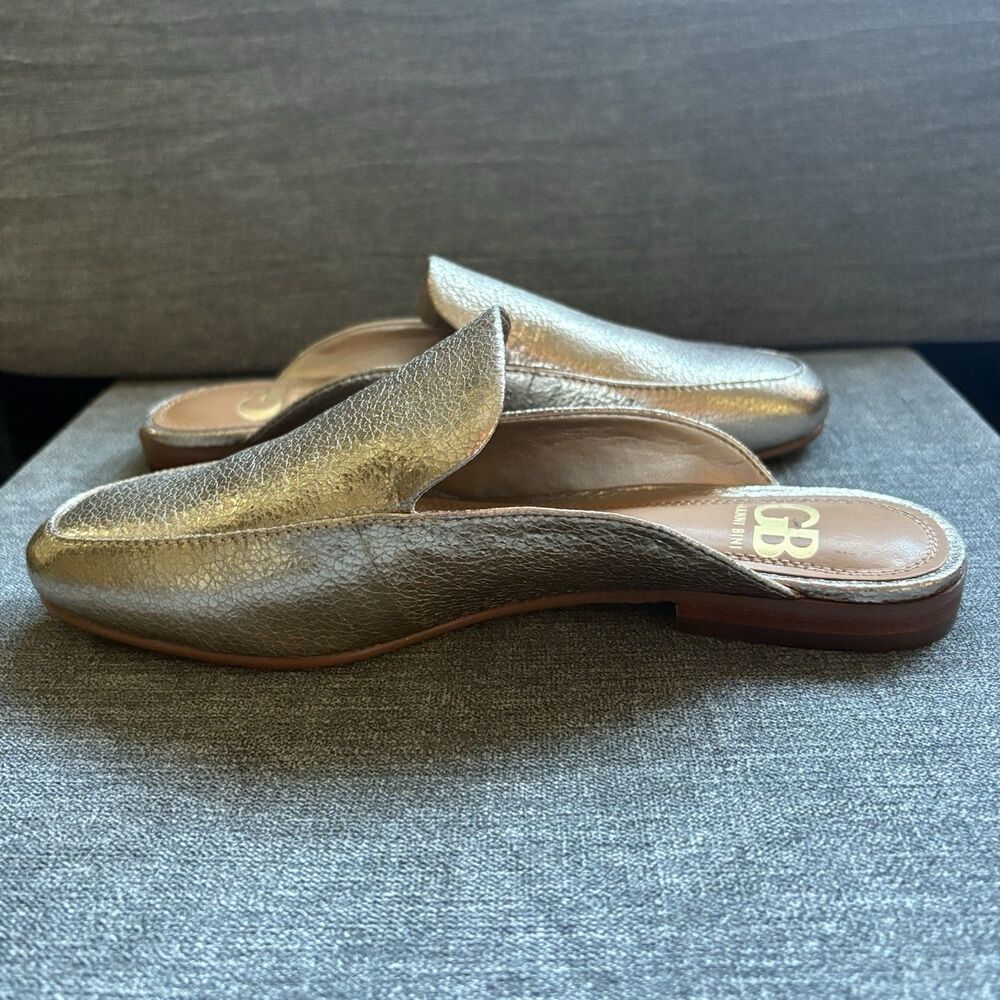Giani Bini Gold Pebbled Leather Flat Fancy Party Classic Work Fun Shoe Women 5.5 - Picture 9 of 15
